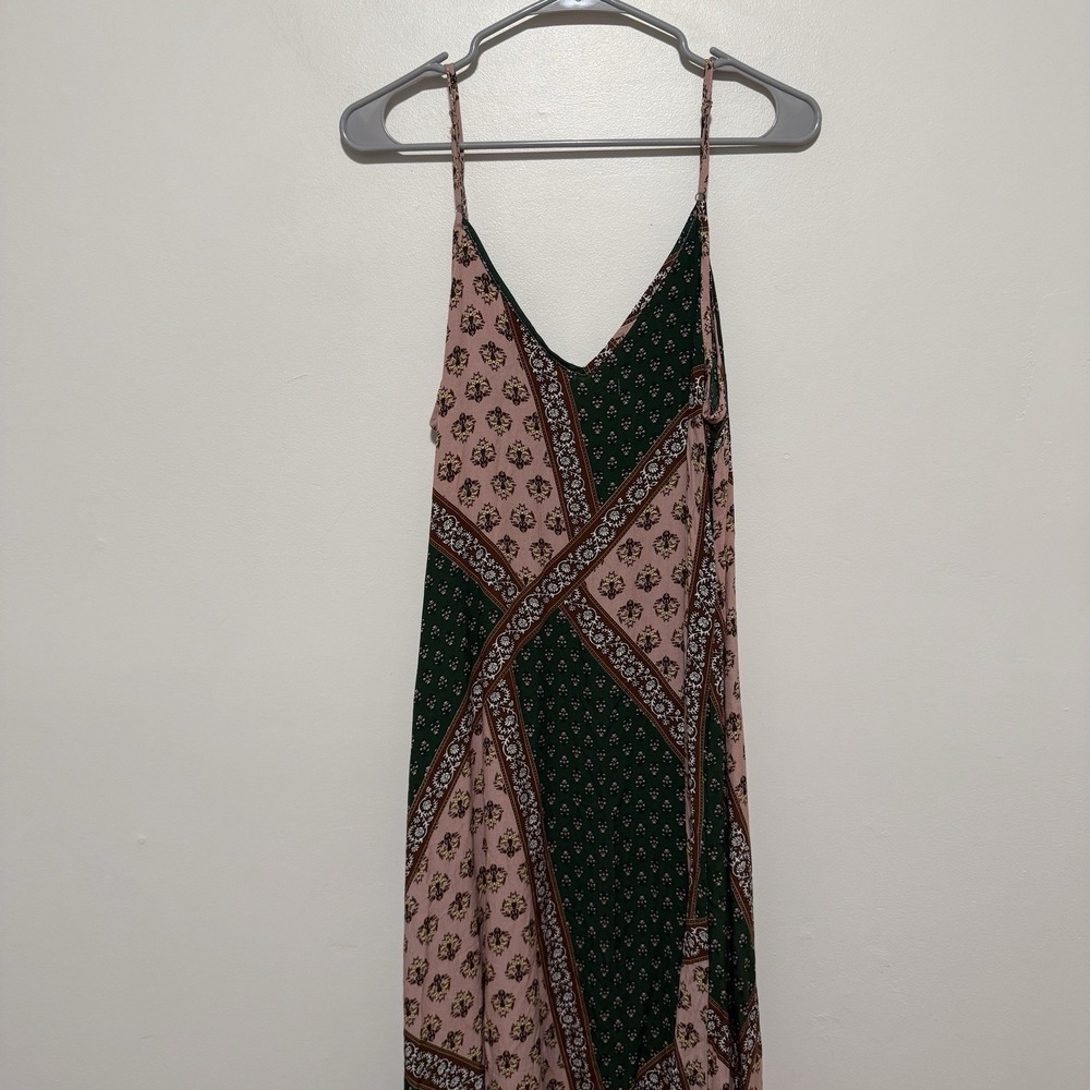 Natural Life NWT Gracie Green Pink Handkerchief Boho Maxi Dress Size Small - Picture 5 of 8